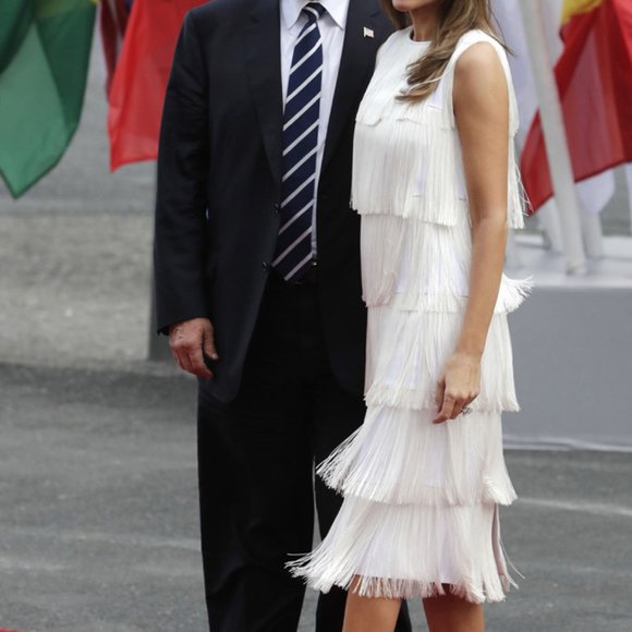 Tiered Fringe Flapper White Dress - Picture 2 of 6